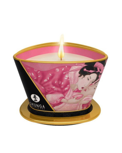 Масажна свічка Shunga Massage Candle – Rose Petals (170 мл) з афродизіаками - Фото №1