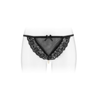 Трусики-стрінги з перлинною ниткою Fashion Secret KATIA Black