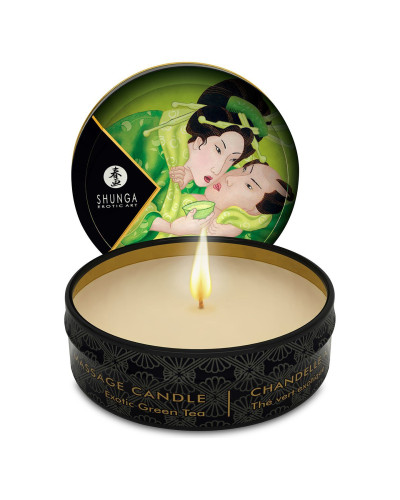 Массажная свеча Shunga Mini Massage Candle - Exotic Green Tea (30 мл) с афродизиаками - Фото №1
