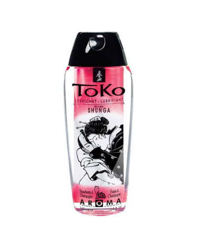 Лубрикант на водной основе Shunga Toko AROMA - Sparkling Strawberry Wine (165 мл), не содержит сахар - Фото №1