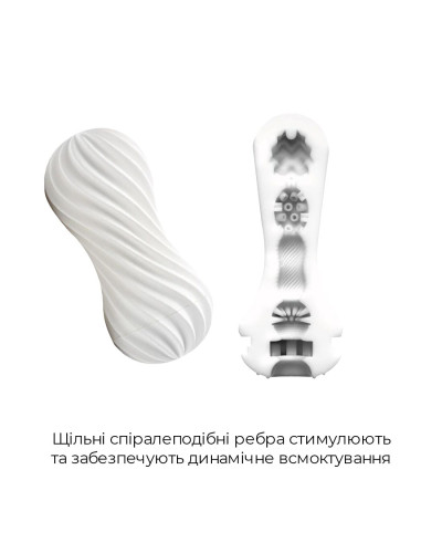 Мастурбатор Tenga Flex Silky White зі змінною інтенсивністю, можна скручувати - Фото №4